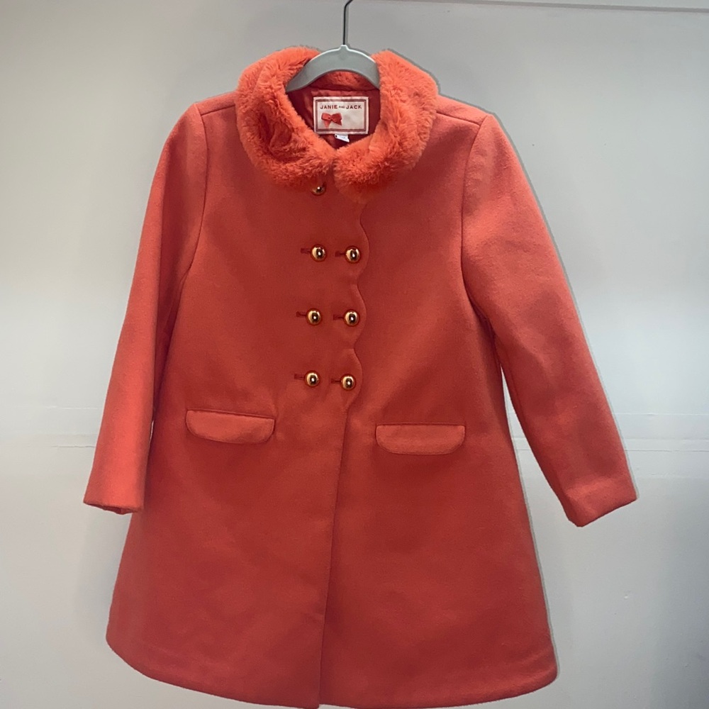 Janie and Jack Cue The Coral Pea Coat